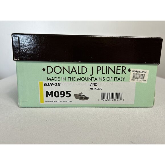 Donald J Pliner Gin Metallic Slip On Wedge Sandals in Vino - Sz 9.5 - Picture 9 of 10